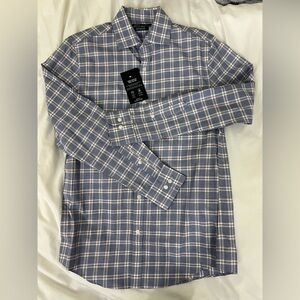 Tommy Hilfiger Men's Blue Plaid Long Sleeves Cotton Size Small